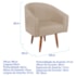 Poltrona Decorativa Jade Design Moderno Sala de Estar Quarto Escritório Confortável Luxo Pés Palito Linho Bege