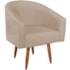 Poltrona Decorativa Jade Design Moderno Sala de Estar Quarto Escritório Confortável Luxo Pés Palito Linho Bege