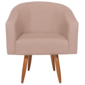 Poltrona Decorativa Jade Design Moderno Sala de Estar Quarto Escritório Confortável Luxo Pés Palito Suede Rosê