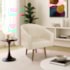 Poltrona Decorativa Jade Design Moderno Sala de Estar Quarto Escritório Confortável Luxo Pés Palito Bouclé Bege