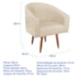 Poltrona Decorativa Jade Design Moderno Sala de Estar Quarto Escritório Confortável Luxo Pés Palito Bouclé Bege