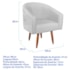 Poltrona Decorativa Jade Design Moderno Sala de Estar Quarto Escritório Confortável Luxo Pés Palito Bouclé Branco