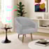 Poltrona Decorativa Jade Design Moderno Sala de Estar Quarto Escritório Confortável Luxo Pés Palito Bouclé Cinza