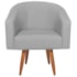 Poltrona Decorativa Jade Design Moderno Sala de Estar Quarto Escritório Confortável Luxo Pés Palito Bouclé Cinza