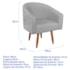 Poltrona Decorativa Jade Design Moderno Sala de Estar Quarto Escritório Confortável Luxo Pés Palito Bouclé Cinza