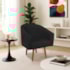 Poltrona Decorativa Jade Design Moderno Sala de Estar Quarto Escritório Confortável Luxo Pés Palito Bouclé Preto