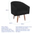 Poltrona Decorativa Jade Design Moderno Sala de Estar Quarto Escritório Confortável Luxo Pés Palito Bouclé Preto