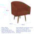 Poltrona Decorativa Jade Design Moderno Sala de Estar Quarto Escritório Confortável Luxo Pés Palito Bouclé Terracota
