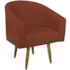 Poltrona Decorativa Jade Design Moderno Sala de Estar Quarto Escritório Confortável Luxo Pés Palito Bouclé Terracota