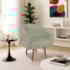 Poltrona Decorativa Jade Design Moderno Sala de Estar Quarto Escritório Confortável Luxo Pés Palito Bouclé Verde Oliva