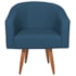 Poltrona Decorativa Jade Design Moderno Sala de Estar Quarto Escritório Confortável Luxo Pés Palito Linho Azul Royal