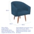 Poltrona Decorativa Jade Design Moderno Sala de Estar Quarto Escritório Confortável Luxo Pés Palito Linho Azul Royal