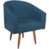 Poltrona Decorativa Jade Design Moderno Sala de Estar Quarto Escritório Confortável Luxo Pés Palito Linho Azul Royal