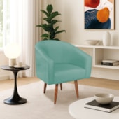 Poltrona Decorativa Jade Design Moderno Sala de Estar Quarto Escritório Confortável Luxo Pés Palito Suede Azul Tiffany