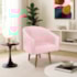 Poltrona Decorativa Jade Design Moderno Sala de Estar Quarto Escritório Confortável Luxo Pés Palito Suede Rosa Bebê