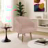 Poltrona Decorativa Jade Design Moderno Sala de Estar Quarto Escritório Confortável Luxo Pés Palito Suede Rosê