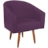 Poltrona Decorativa Jade Design Moderno Sala de Estar Quarto Escritório Confortável Luxo Pés Palito Suede Roxo