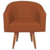 Poltrona Decorativa Jade Design Moderno Sala de Estar Quarto Escritório Confortável Luxo Pés Palito Suede Terracota