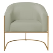 Poltrona Decorativa Jade Moderno Escritório Confortável Luxo Base de ferro Dourado Bouclé Verde Oliva