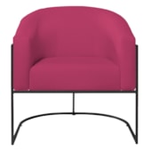 Poltrona Decorativa Jade Moderno Escritório Confortável Luxo Base de ferro Preto Suede