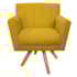 Poltrona Decorativa Laura Base Giratória de Madeira Suede Amarelo - Amarena Móveis