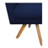 Poltrona Decorativa Laura Base Giratória de Madeira Suede Azul Marinho - Amarena Móveis
