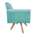 Poltrona Decorativa Laura Base Giratória de Madeira Suede Azul Tiffany - Amarena Móveis