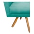 Poltrona Decorativa Laura Base Giratória de Madeira Suede Azul Tiffany - Amarena Móveis