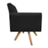 Poltrona Decorativa Laura Base Giratória de Madeira Suede Preto - Amarena Móveis