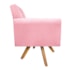 Poltrona Decorativa Laura Base Giratória de Madeira Suede Rosa Bebê - Amarena Móveis