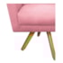 Poltrona Decorativa Laura Base Giratória de Madeira Suede Rosa Bebê - Amarena Móveis