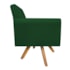 Poltrona Decorativa Laura Base Giratória de Madeira Suede Verde - Amarena Móveis