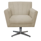 Poltrona Decorativa Laura Base Giratória de Metal Suede Bege - Amarena Móveis
