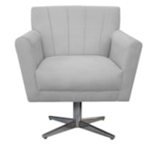 Poltrona Decorativa Laura Base Giratória de Metal Suede Branco - Amarena Móveis