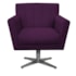 Poltrona Decorativa Laura Base Giratória de Metal Suede Roxo - Amarena Móveis