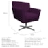 Poltrona Decorativa Laura Base Giratória de Metal Suede Roxo - Amarena Móveis