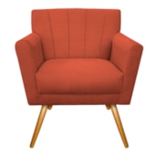 Poltrona Decorativa Laura Pés Palito Mel Suede Terracota - Amarena Móveis