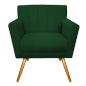 Poltrona Decorativa Laura Pés Palito Mel Suede Verde - Amarena Móveis