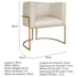 Poltrona Decorativa Luna Base de Ferro Dourado Bouclé Bege