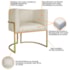 Poltrona Decorativa Luna Base de Ferro Dourado Bouclé Bege