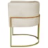 Poltrona Decorativa Luna Base de Ferro Dourado Bouclé Bege