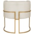 Poltrona Decorativa Luna Base de Ferro Dourado Bouclé Bege