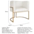 Poltrona Decorativa Luna Base de Ferro Dourado Bouclé Branco