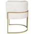 Poltrona Decorativa Luna Base de Ferro Dourado Bouclé Branco