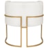 Poltrona Decorativa Luna Base de Ferro Dourado Bouclé Branco