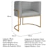 Poltrona Decorativa Luna Base de Ferro Dourado Bouclé Cinza