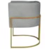 Poltrona Decorativa Luna Base de Ferro Dourado Bouclé Cinza