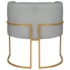 Poltrona Decorativa Luna Base de Ferro Dourado Bouclé Cinza
