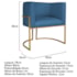Poltrona Decorativa Luna Base de Ferro Dourado Linho Azul Royal