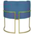 Poltrona Decorativa Luna Base de Ferro Dourado Linho Azul Royal